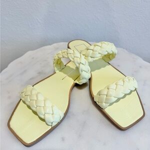 Dolce Vita Lemon Yellow Braided Sandals NIB size 9